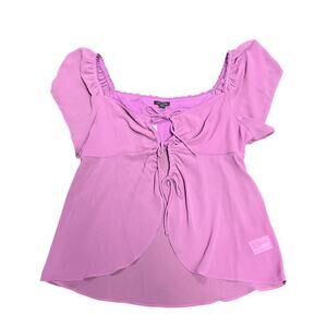 NWT Wild Fable Purple Sheer Blouse Size Large